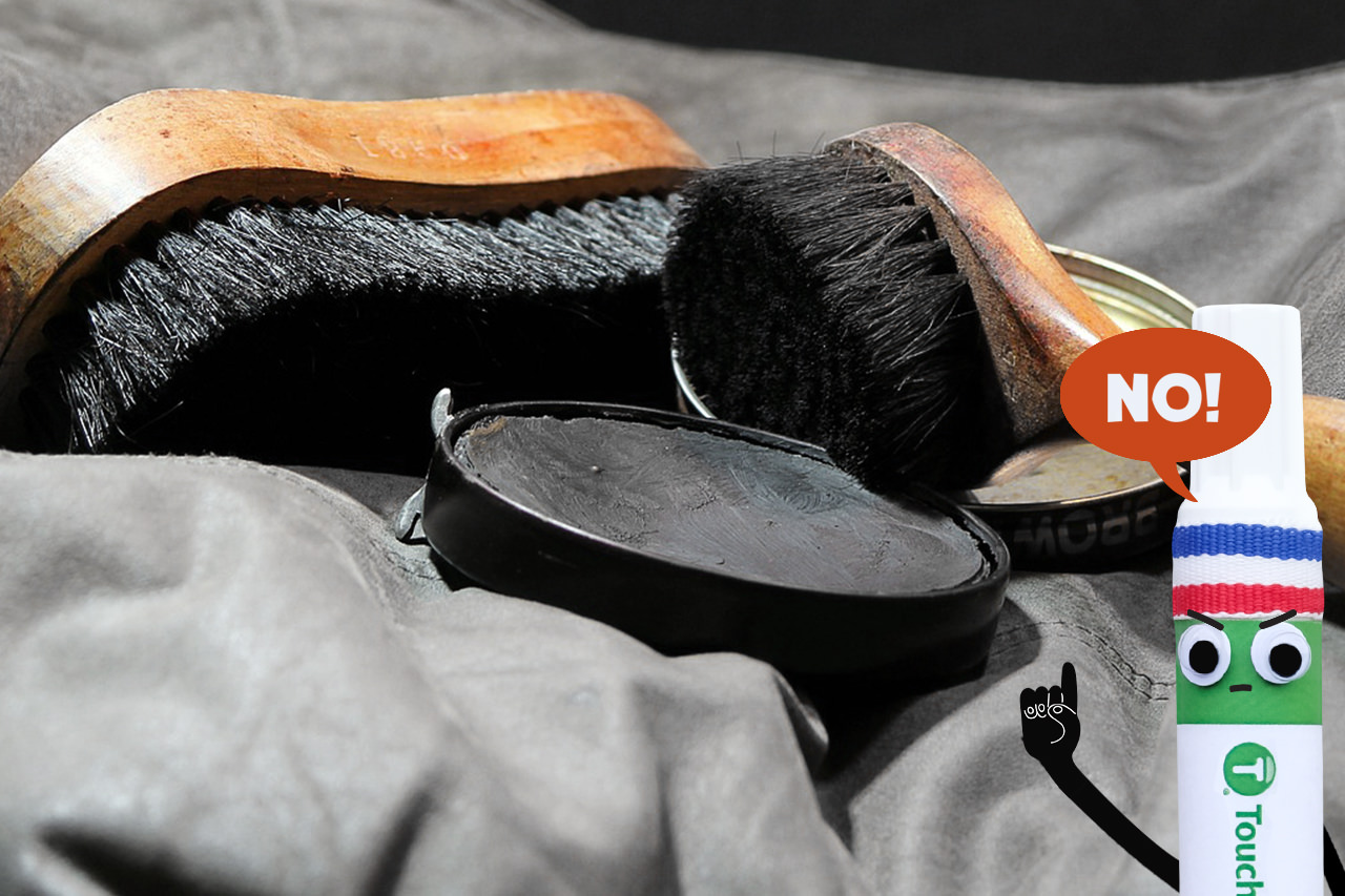 shoe polish on clothes