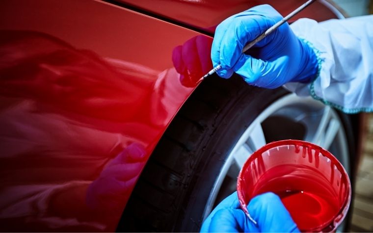 blending paint on a car