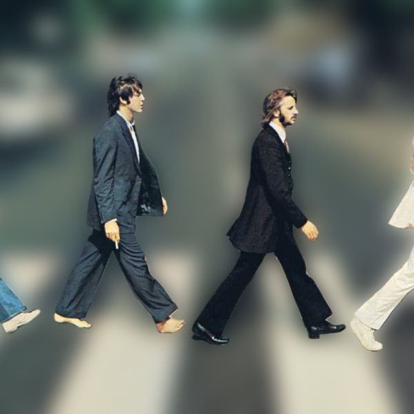 The beatles walking on Abbey Road