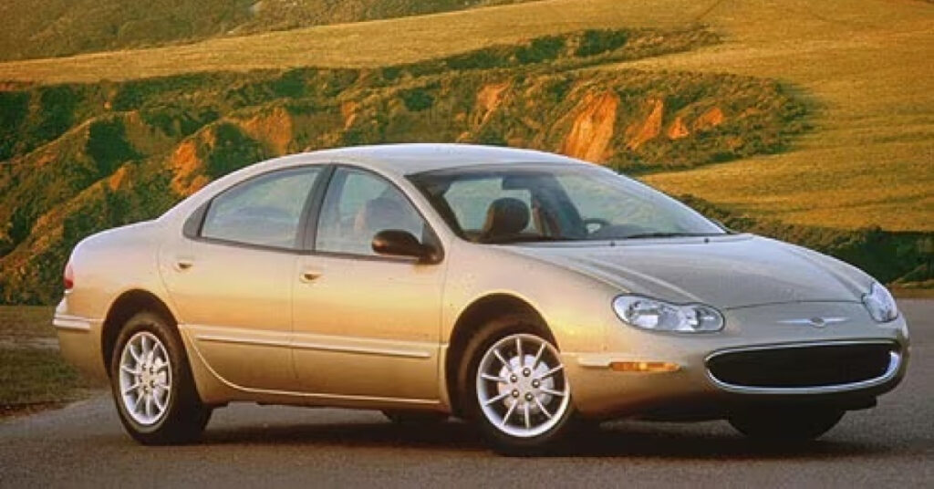 A beige 1998 Chrysler Concord.